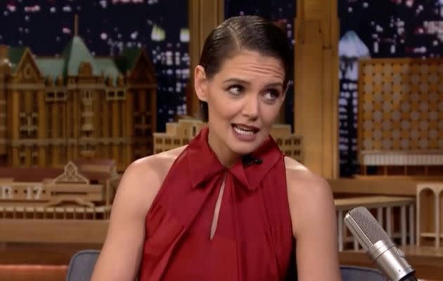 Katie made a confession about her daughter's secret skill on Jimmy Fallon. Source: NBC