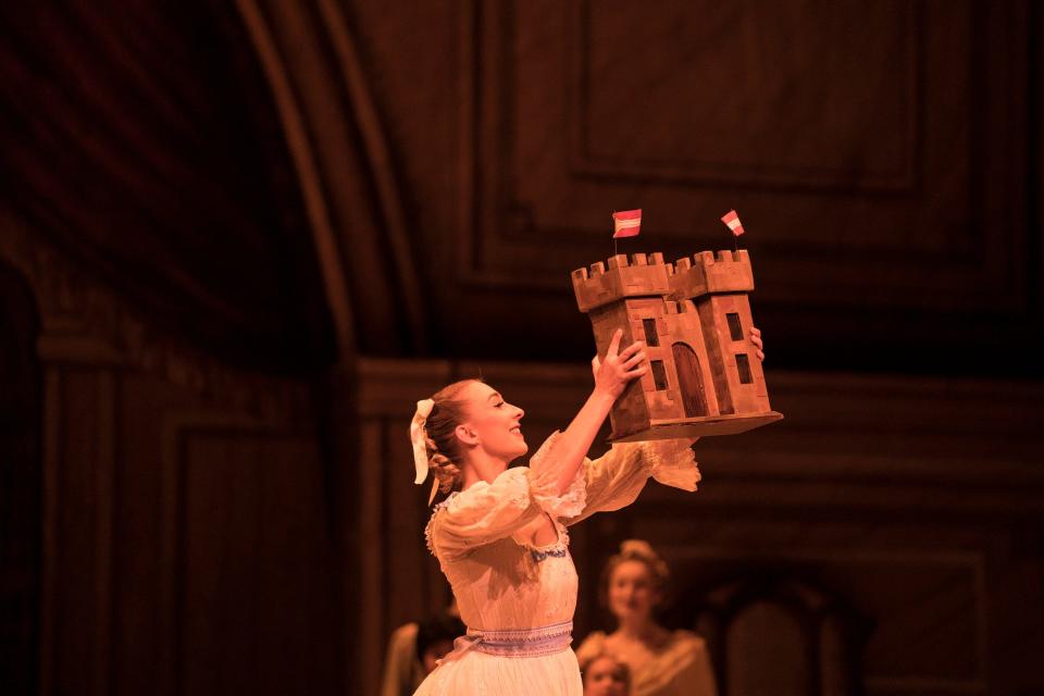 Louisville Ballet's Amber Wickey as Marie with her castle gift.