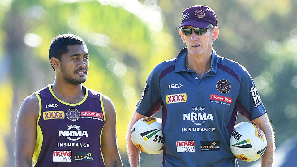 On the right is veteran NRL coach Wayne Bennett and Anthony Milford on the left.