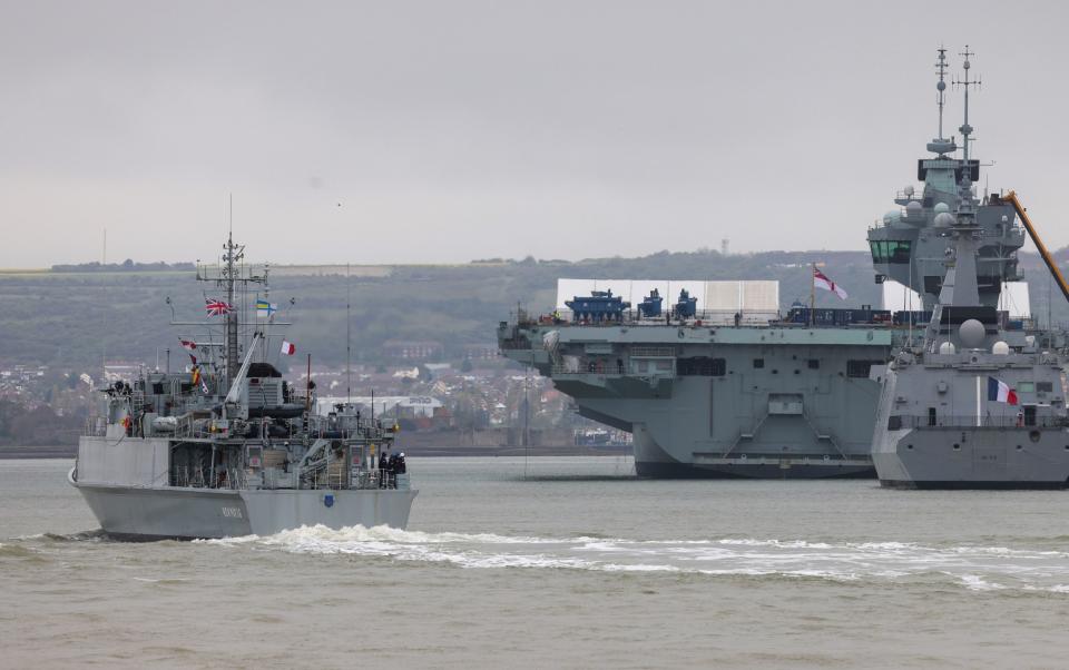 The ex-Royal Navy minehunters in Portsmouth