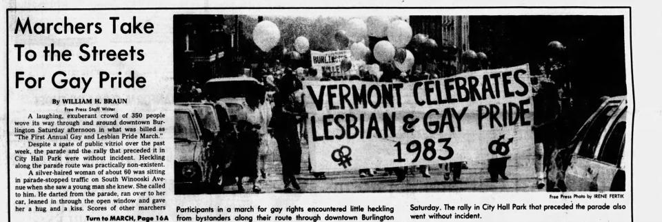 Vermont held its first Pride March on June 25, 1983.