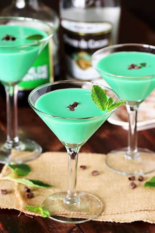 <p>The Kitchen Is My Playground</p><p>So festive, so delicious and only three ingredients!</p><p><strong>Get the recipe: <a href="https://www.thekitchenismyplayground.com/2018/03/grasshopper-cocktail.html?fbclid=IwAR0pEuJcR1W3etD-DtvcpkAao0if5qjt5Vq8w_PhlET95SbMhL2_bNCH1TI" rel="nofollow noopener" target="_blank" data-ylk="slk:Grasshopper Cocktail;elm:context_link;itc:0;sec:content-canvas" class="link ">Grasshopper Cocktail</a></strong></p>
