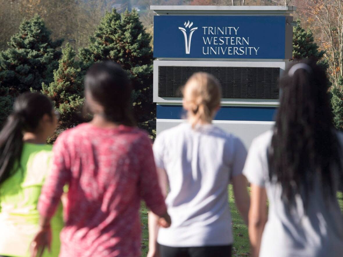 Trinity Western University has denied permission for an LGBTQIA2+ student group to hold an event on campus, the group leader says. (Jonathan Hayward/The Canadian Press - image credit)