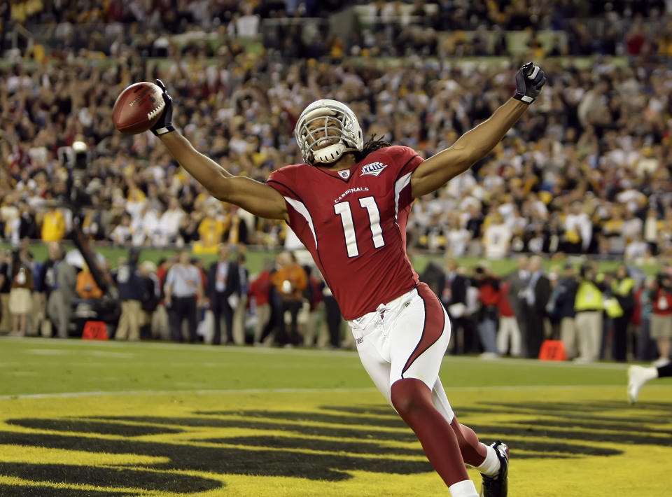 Moments after Larry Fitzgerald scored a go-ahead touchdown in Super Bowl XLIII, TVs in Tucson flickered and began airing a porn video. (Getty Images)