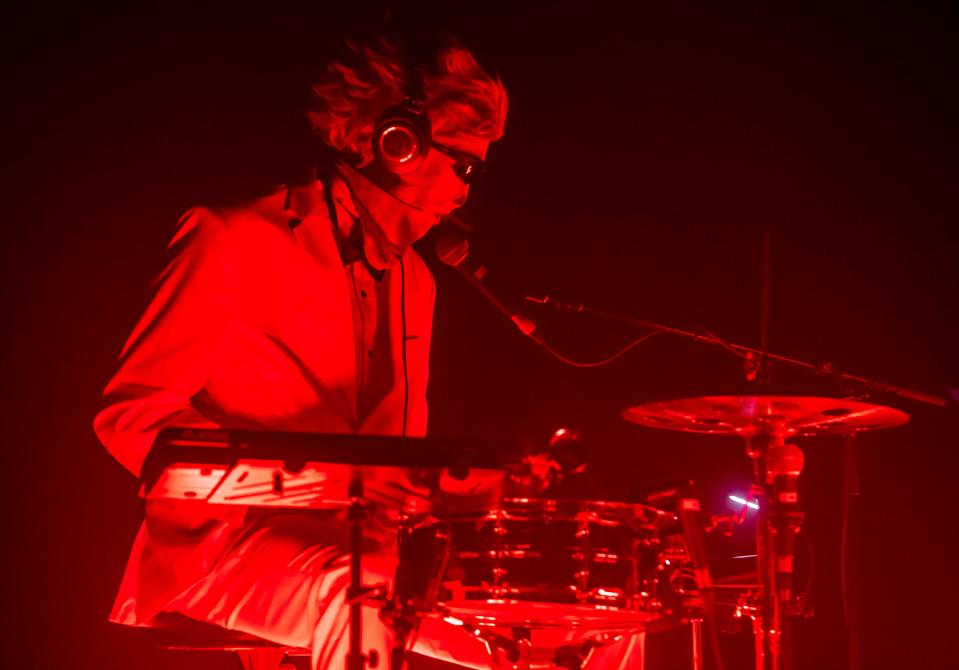 Clown Core performs in the Sonora tent during the Coachella Valley Music and Arts Festival in Indio, Calif., Friday, April 19, 2024.