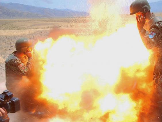 US army releases images taken by combat photographer of mortar explosion that killed her