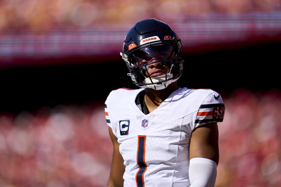 Sunday was another bad day for Justin Fields and the Bears. (Cooper Neill/Getty Images)