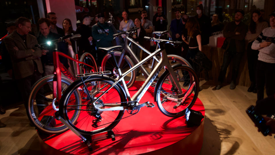 The grand opening of the flagship Thömus bicycle store in Santa Monica, Calif.