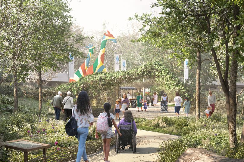 An artist's impression of the entrance to Bristol Zoo Project.