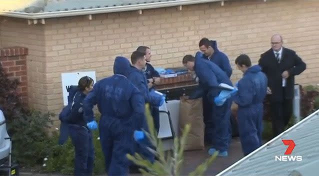 Police at the couple's Geraldton home in 2014. Picture: 7 News