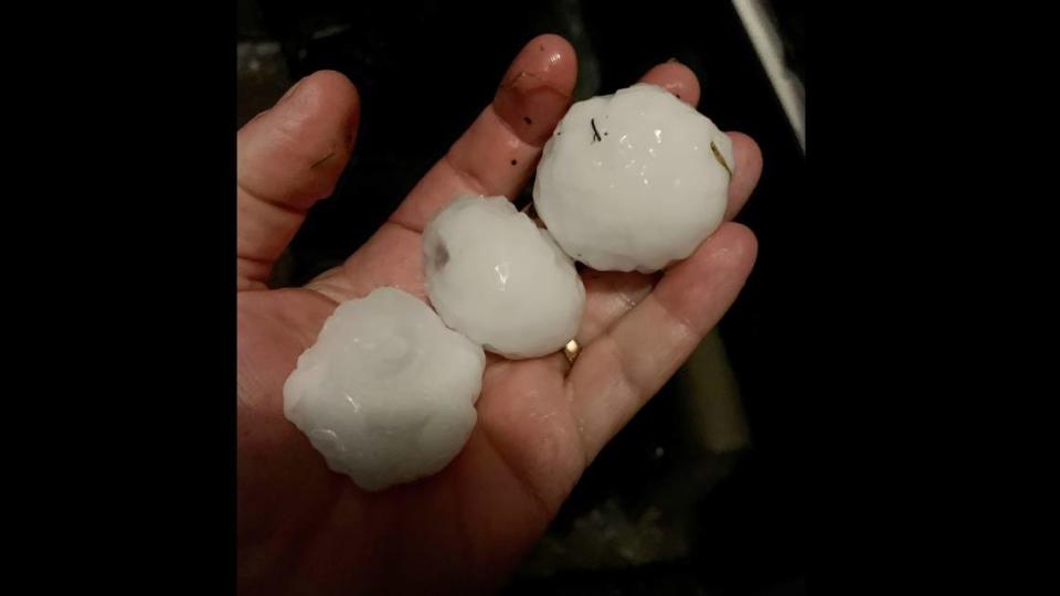 Golf ball-sized hail fell in the western portion of Shawnee Wednesday night.