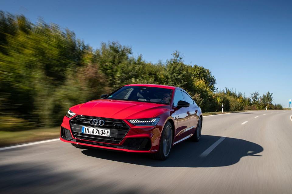 <p><strong>What We Think: </strong>Efficiency and style? The <a href="https://www.caranddriver.com/news/a33327475/2021-audi-a7-plug-in-hybrid-revealed/" rel="nofollow noopener" target="_blank" data-ylk="slk:Audi A7 55 TFSI e Plug-in Hybrid;elm:context_link;itc:0;sec:content-canvas" class="link ">Audi A7 55 TFSI e Plug-in Hybrid</a> has both. This slick fastback combines the comfort and convenience features expected of a mid-size luxury vehicle with the versatility of a hatchback body style and up to 26 miles of EPA-rated electric driving range. Sure, we prefer the performance of the more <a href="https://www.caranddriver.com/audi/s7" rel="nofollow noopener" target="_blank" data-ylk="slk:powerful gas-drinking S7;elm:context_link;itc:0;sec:content-canvas" class="link ">powerful gas-drinking S7</a> and RS7 models, but the A7 55 TFSI e Plug-in Hybrid is a solid choice if you're determined to get a hybrid of some sort. It's also among the best hybrid cars in its segment.</p><ul><li><em>Car and Driver </em>rating: 9/10</li><li>EPA-combined fuel economy: 70 mpge</li></ul><p><a class="link " href="https://www.caranddriver.com/audi/a7" rel="nofollow noopener" target="_blank" data-ylk="slk:Review, Pricing, and Specs;elm:context_link;itc:0;sec:content-canvas">Review, Pricing, and Specs</a></p>