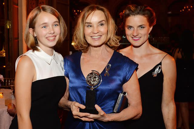 <p>Slaven Vlasic/Getty</p> Jessica Lange with her daughter Hannah and granddaughter in 2016
