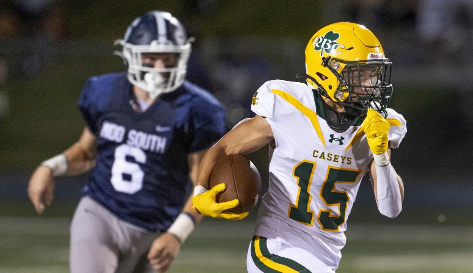 Red Bank Catholic's Robert Stolfa had a big game for the Caseys in their 35-0 win over Middletown South last Friday night.