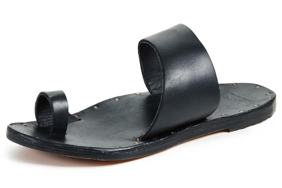 sandals, beek, big toe sandals, black