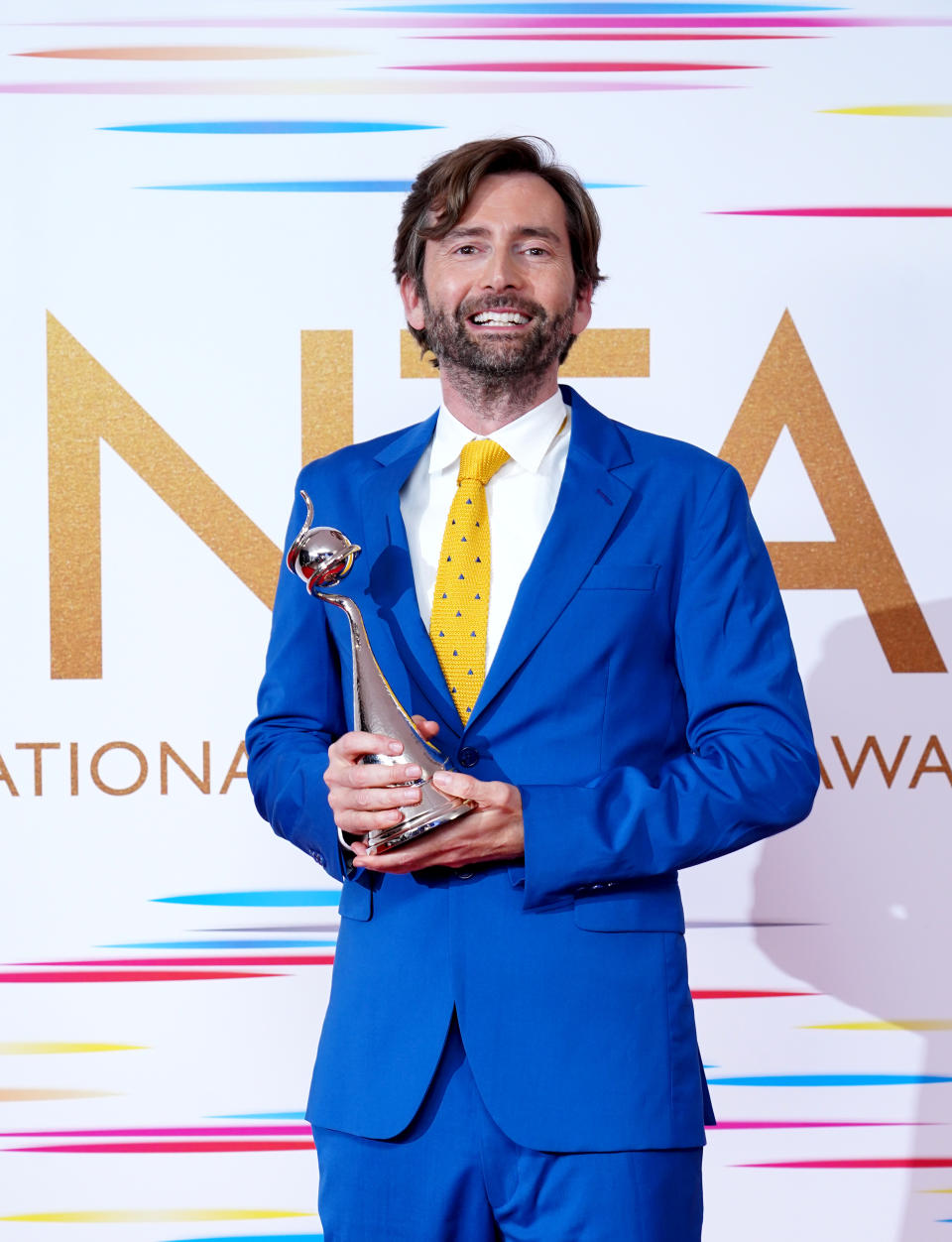 David Tennant in the press room after winning the Drama Performance award for his portrayal of Dennis Nielsen in Des at the National Television Awards 2021 held at the O2 Arena, London. Picture date: Thursday September 9, 2021.