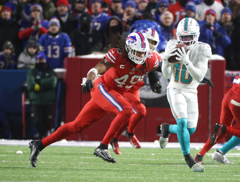 Tremaine Edmunds recorded at least 100 tackles in all five seasons he played for the Bills.