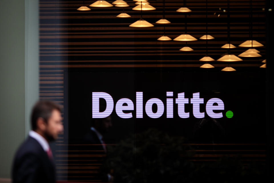 LONDON, ENGLAND - OCTOBER 02: The Deloitte offices stand in 2 New Square on October 2, 2018 in London, England. The government has called for a review of the British auditing industry after a series of scandals including the collapses of Carillion and BHS revealed serious failures in the auditing process.  The 'Big Four' accounting firms, which are Deloitte, PwC, Ernst & Young (EY) and KPMG audit the large majority of the UK's largest listed companies. (Photo by Jack Taylor/Getty Images)