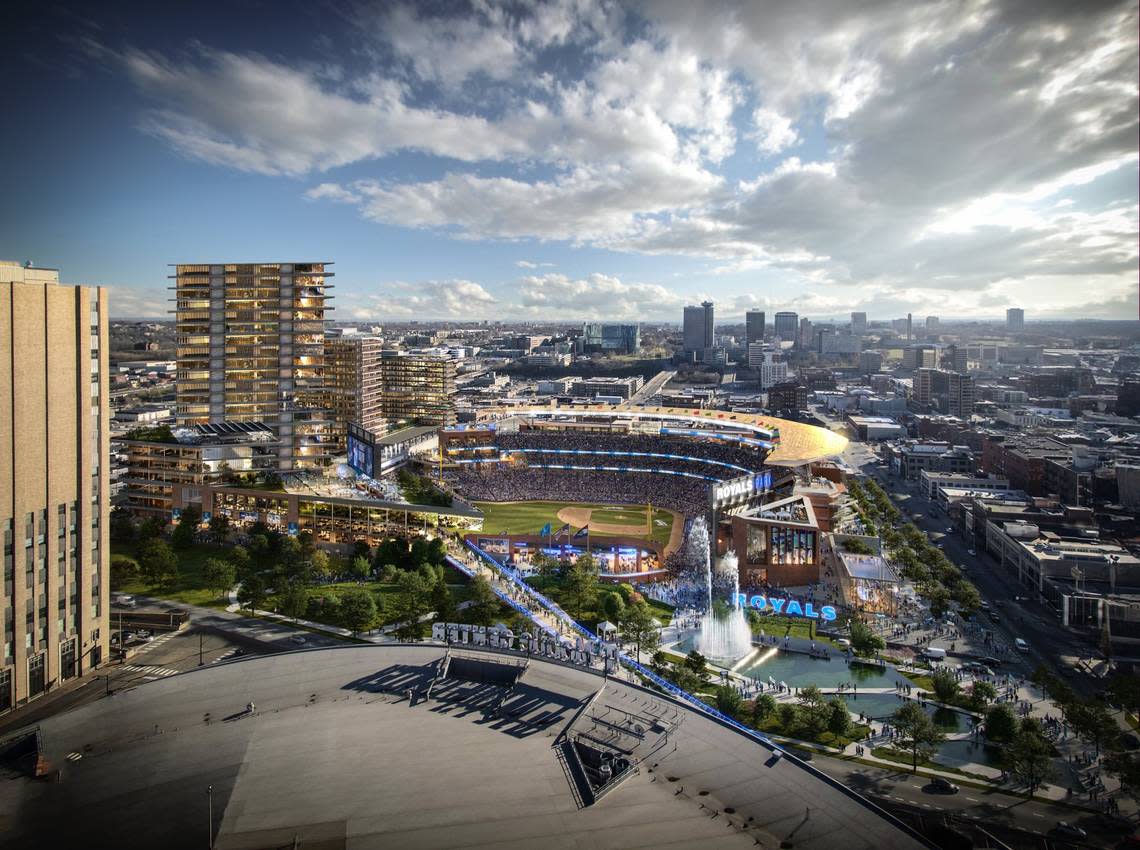 Rendering of the Royals proposed downtown ballpark The Royals