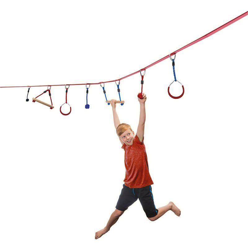 Ninja Line 30 ft. Intro Kit with 7 Hanging Obstacles. Image via Indigo.