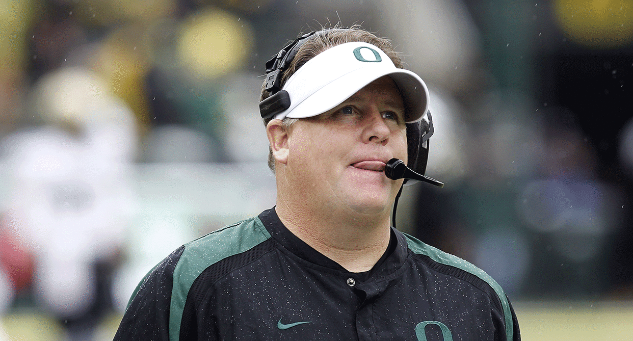 Chip Kelly was the head coach at Oregon from 2009–12. (AP)