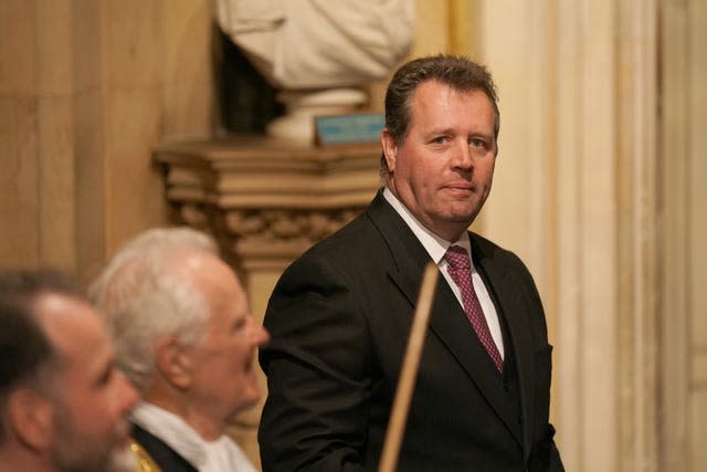 Leader of the House of Commons Mark Spencer after the State Opening of Parliament in the House of Lords, London