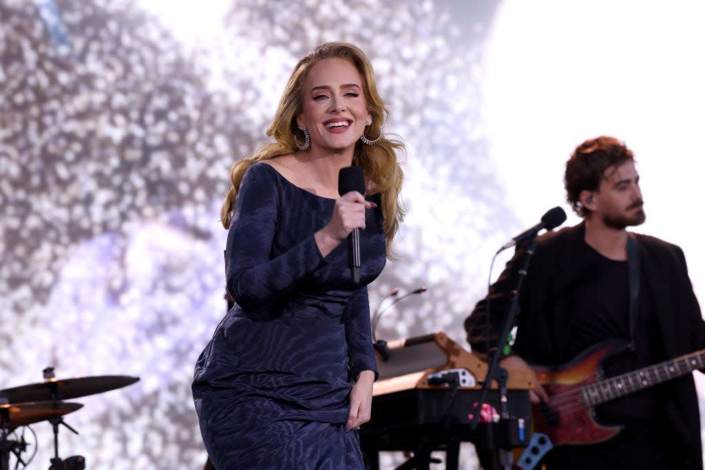 Adele performs onstage at Messe München in Munich, Germany.