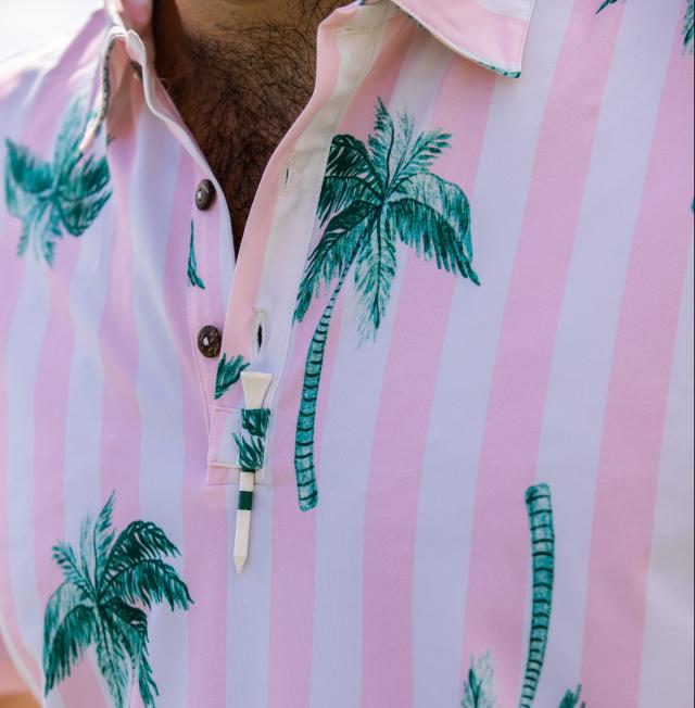 The Business Lunch - Men's Palm Tree Golf Shirt by Kenny Flowers