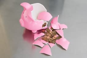 Broken piggy bank