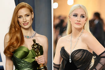 Jessica Chastain with red hair vs blonde