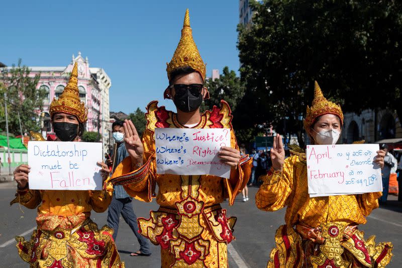 Protest against the military coup in Yangon