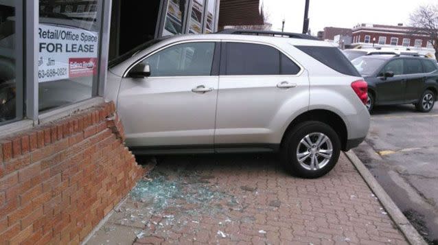 The teen crashed her car into the test centre before the driving test. Source: Buffalo Police