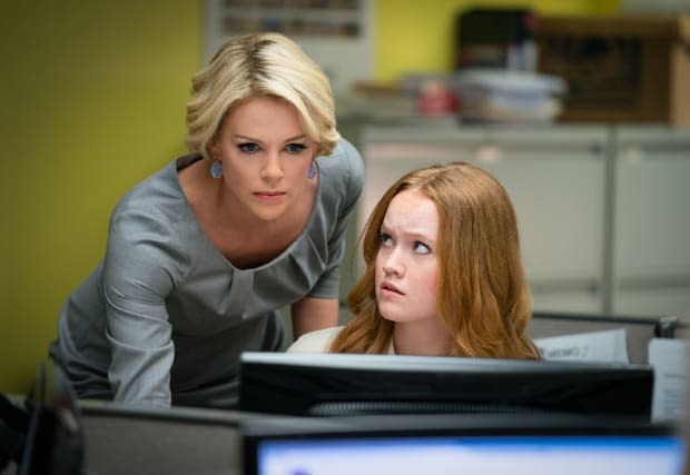 Theron as Kelly with assistant Lily (Liv Hewson).