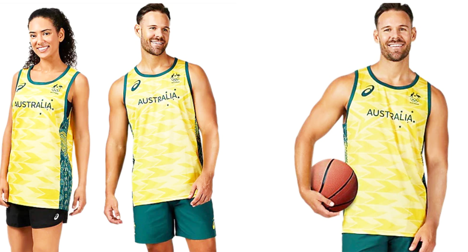 Australia's basketball jersey designs haven't gone down well with fans or players. Image: Asics
