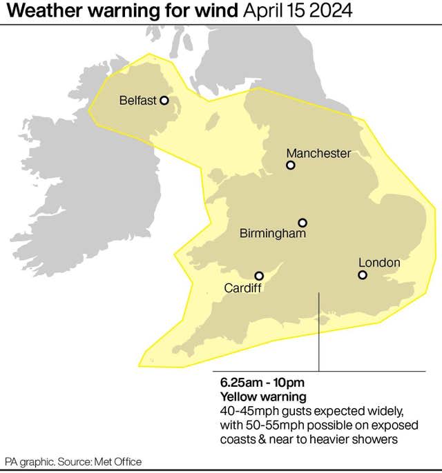 Weather warning for wind