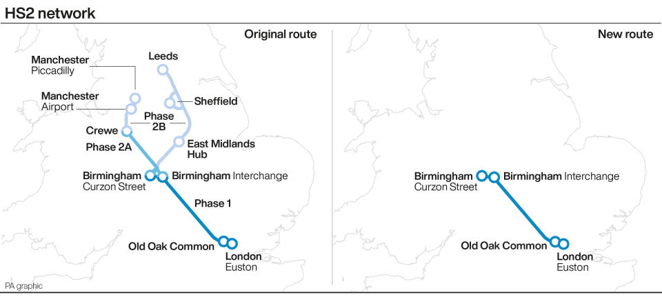 HS2 network. (PA)