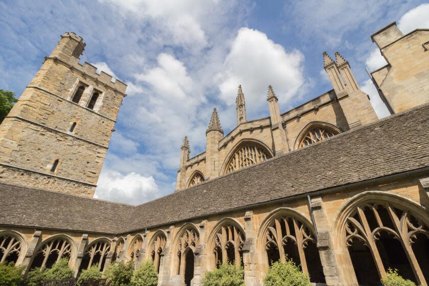 A view of New College at the University of Oxford in Oxford, England. The college was founded in 1379.