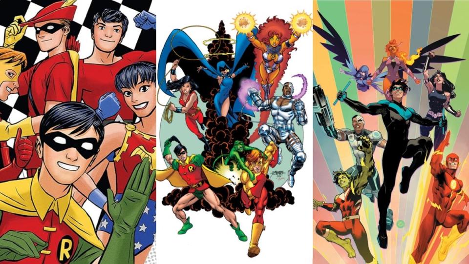 From sidekicks to adult heroes, the Teen Titans and their adult selves, the Titans.