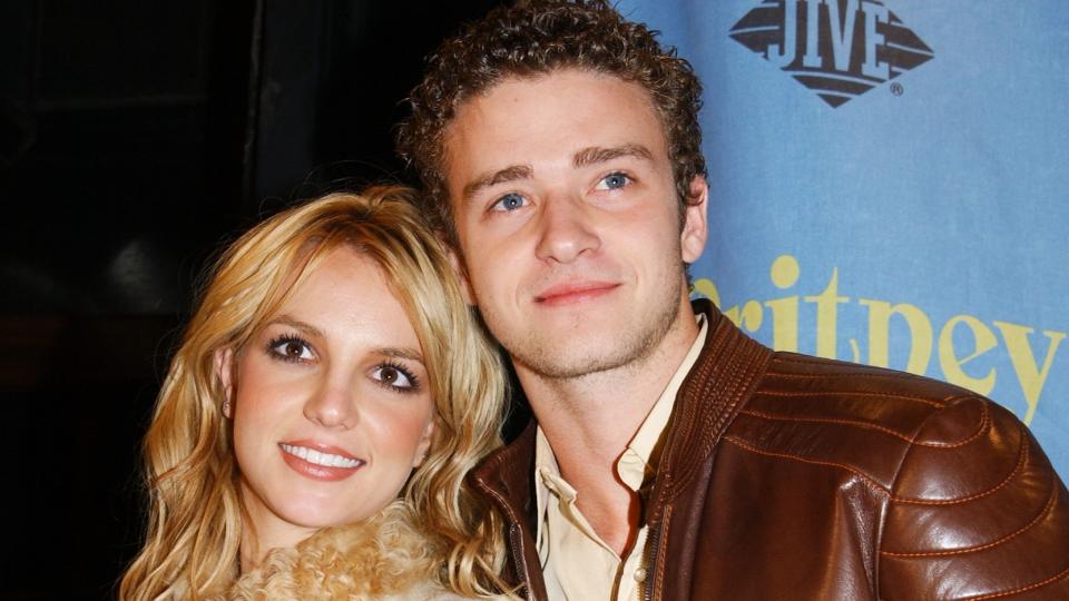 united states november 06 britney spears and boyfriend, n syncs justin timberlake, arrive at centro fly for a party marking the release of her new album, britney photo by richard corkeryny daily news archive via getty images