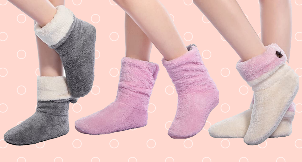 These comfy slipper socks are the perfect addition to your winter wardrobe.