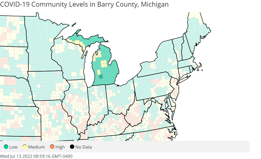The COVID-19 community levels map shows Michigan as a relatively low-risk state. But some health officials believe that could change soon.