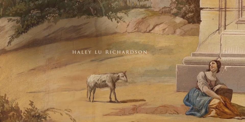 Haley Lu Richardson's name in "The White Lotus" opening credits.