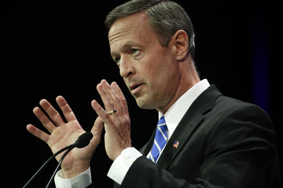 Maryland Gov. Martin O'Malley speaks during a general session at the California Democrats State Convention on Saturday, March 8, 2014, in Los Angeles. (AP Photo/Jae C. Hong)