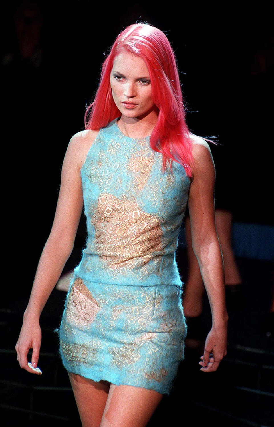 Kate Moss with pink hair