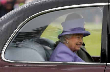 Britain's Queen Elizabeth leaves the annual Braemar Highland Gathering in Braemar, Scotland, Britain September 3, 2016. REUTERS/Russell Cheyne