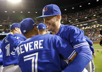 Josh Donaldson and Ben Revere (AP Photo)