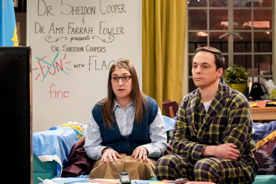 Amy Farrah Fowler (Mayim Bialik) and Sheldon Cooper (Jim Parsons) on “Young Sheldon.” Bill Inoshita/CBS