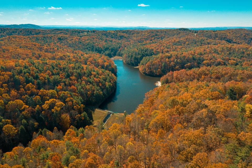 Aerial view of Pipestem Resort State Park