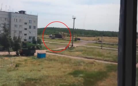 An image showing the Russian Buk missile launcher that shot down MH17 moving through separatist held territory before the incident.  - Credit: Universal News &amp; Sport (Europe)