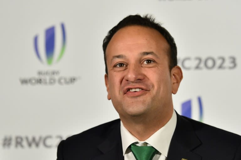 Ireland's Prime Minister Leo Varadkar takes part in a press conference after Ireland presented their bid to host the 2023 Rugby World Cup in London on September 25, 2017